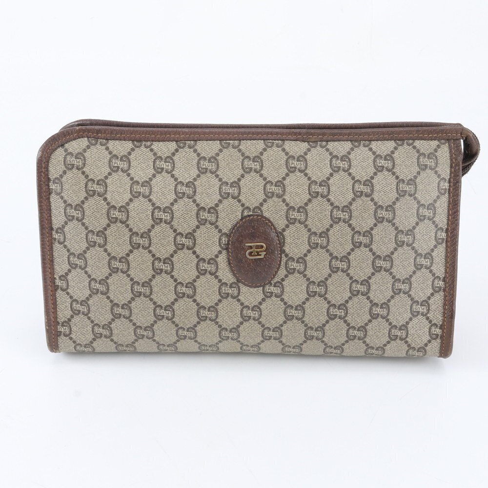 Gucci GG Plus Leather Shoulder Bag Clutch Business